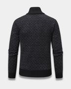 Harrison Jacquard Knit Zip Cardigan Sweater