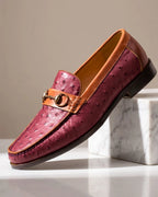 Delacroix Men's Ostrich Horsebit Loafers