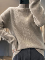 Blakely Cashmere Cable Knit Turtleneck Sweater