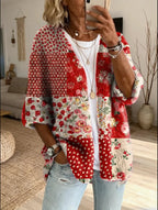 Marlowe Women's Floral Patchwork Knit Cardigan