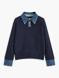 Blakely Women's Denim Collar Knit Sweater