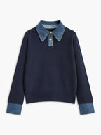 Blakely Women's Denim Collar Knit Sweater
