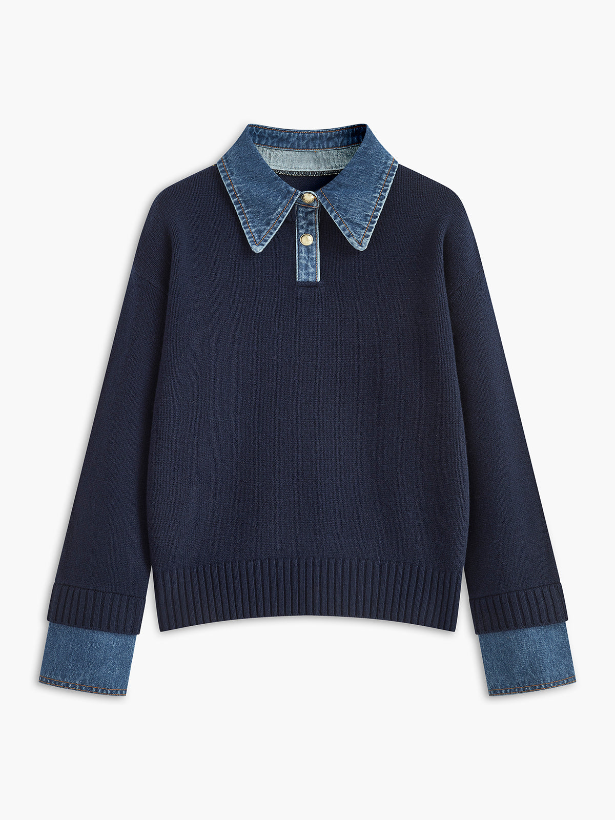 Blakely Women's Denim Collar Knit Sweater