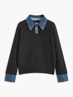 Blakely Women's Denim Collar Knit Sweater