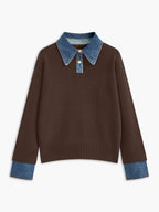 Blakely Women's Denim Collar Knit Sweater