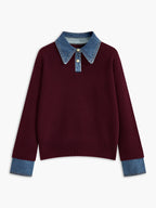 Blakely Women's Denim Collar Knit Sweater