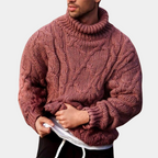 Ambrose Warm Cable Knit Fisherman Turtleneck Sweater