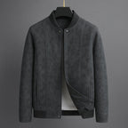 Spencer Men's Suede Leather Zip Bomber Jacket