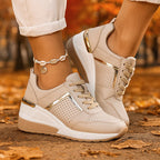 Everly Women's Metallic Wedge Comfy Sneakers