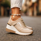 Everly Women's Metallic Wedge Comfy Sneakers