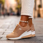 Everly Women's Metallic Wedge Comfy Sneakers