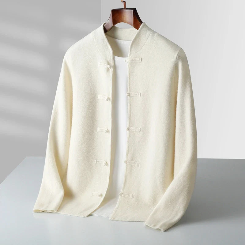 Preston Men's Cashmere Mandarin Toggle Cardigan Sweater