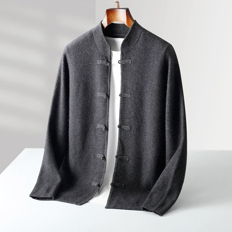 Preston Men's Cashmere Mandarin Toggle Cardigan Sweater