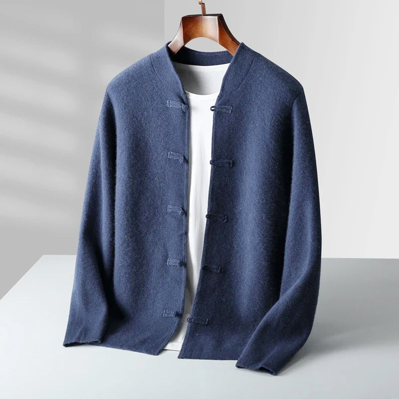 Preston Men's Cashmere Mandarin Toggle Cardigan Sweater