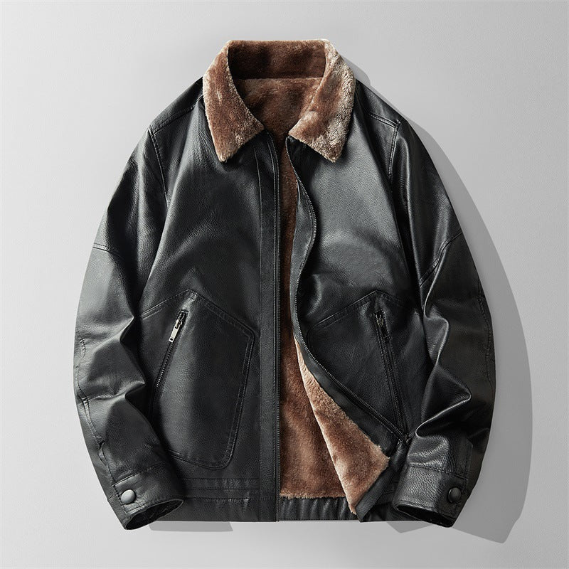 Bradford Men's Fleece Lined Leather Jacket