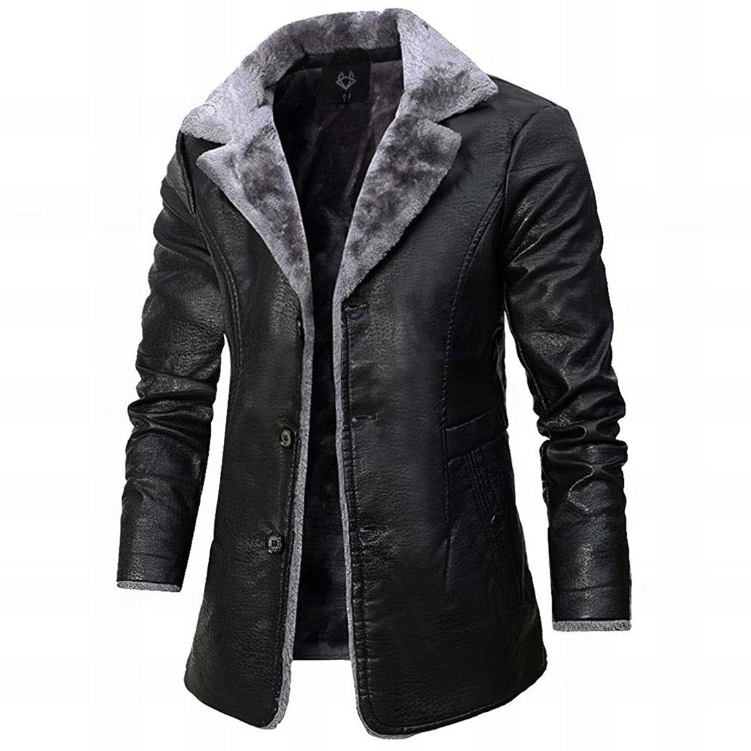 Wesley Men's Leather Fur-Lined Winter Jacket