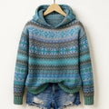 Thea Women's Fair Isle Knit Hoodie Sweater