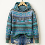 Thea Women's Fair Isle Knit Hoodie Sweater