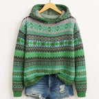 Thea Women's Fair Isle Knit Hoodie Sweater