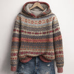 Thea Women's Fair Isle Knit Hoodie Sweater