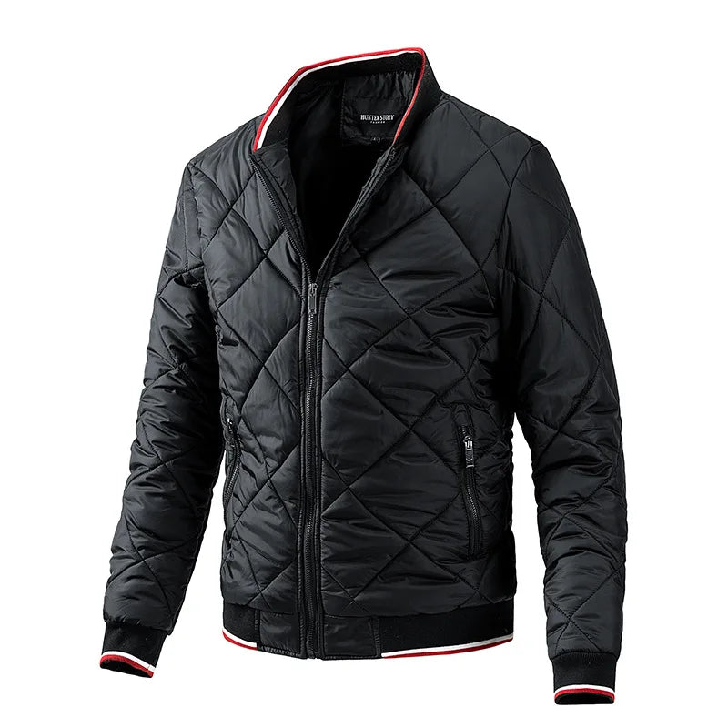 Everett Men's Quilted Diamond Bomber Jacket