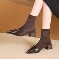 Philippa Elegant Suede Buckle Ankle Boots
