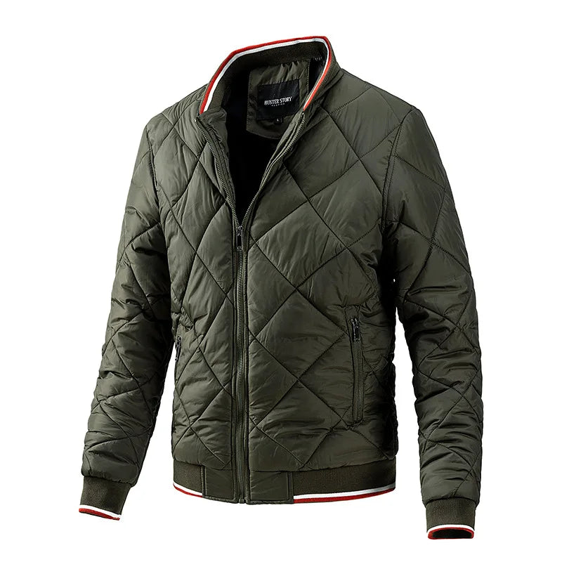 Everett Men's Quilted Diamond Bomber Jacket