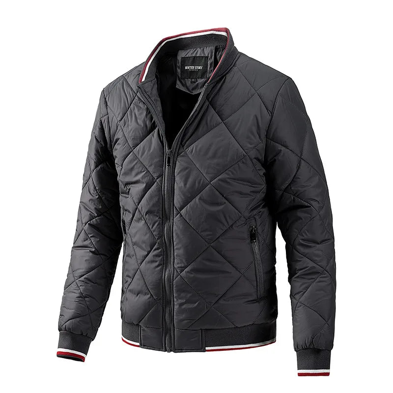 Everett Men's Quilted Diamond Bomber Jacket