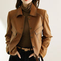 Everly Women's Leather Button Front Jacket