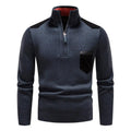 Weston Men's Suede Trim Quarter Zip Sweater