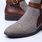 Grayson Men's Corduroy Buckle Ankle Boots