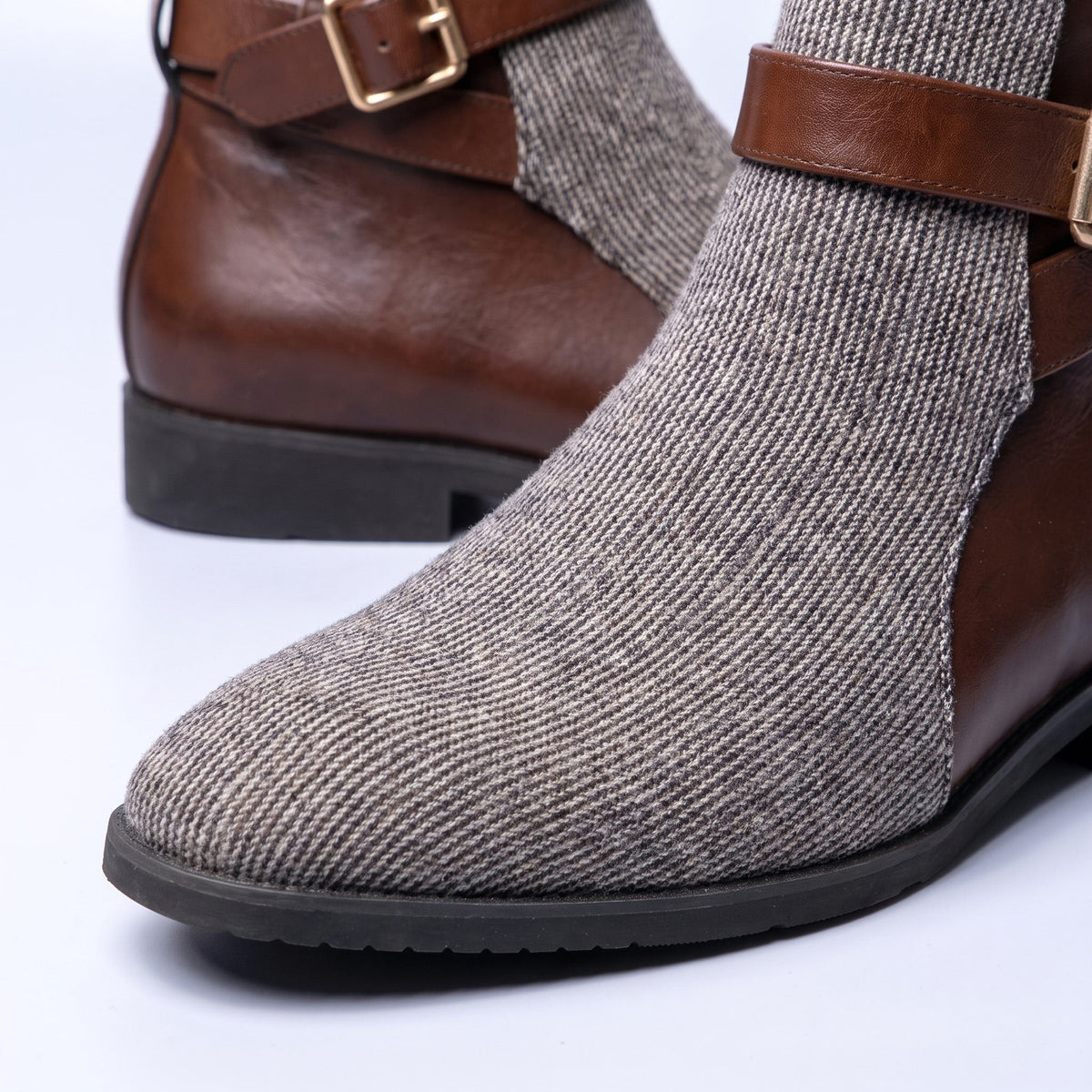 Grayson Men's Corduroy Buckle Ankle Boots