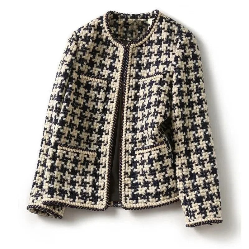 Genevieve Women's Houndstooth Tweed Jacket