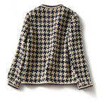 Genevieve Women's Houndstooth Tweed Jacket