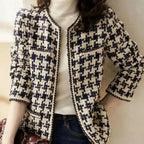 Genevieve Women's Houndstooth Tweed Jacket