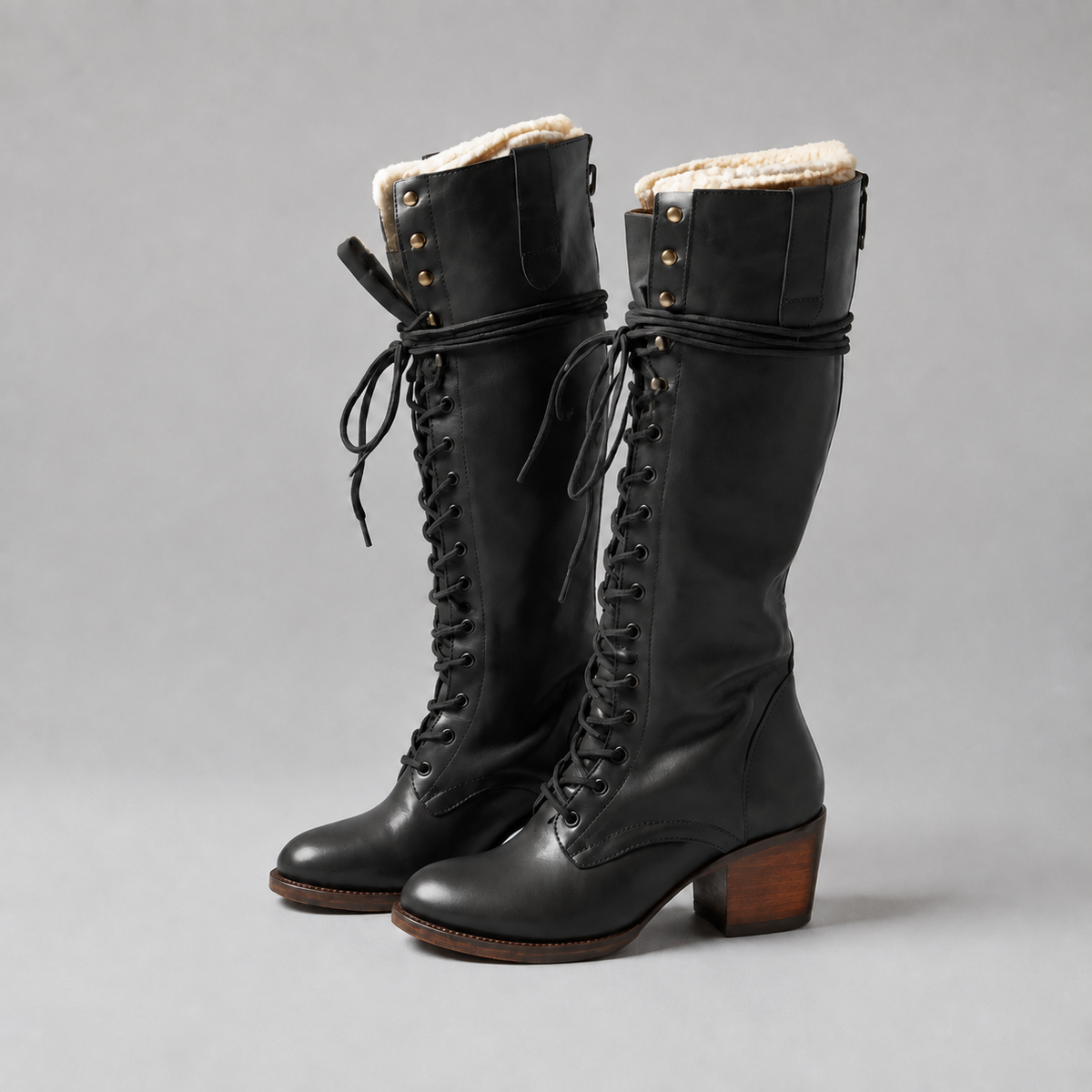 Everly Women's Leather Shearling Knee-High Boots