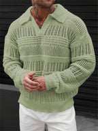 Prescott Men's Collared Crochet Knit Sweater