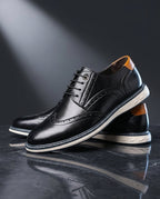 Harrison Comfortable Leather Perforated Dress Sneakers