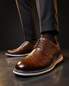 Harrison Comfortable Leather Perforated Dress Sneakers