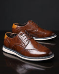 Harrison Comfortable Leather Perforated Dress Sneakers