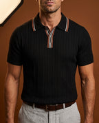 Salvo Men's Textured Knit Polo Shirt