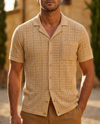 Tarrega Men's Jacquard Knit Polo Shirt
