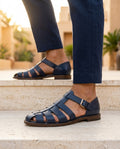 Lorenzo Men's Woven Leather Fisherman Sandals