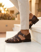 Lorenzo Men's Woven Leather Fisherman Sandals