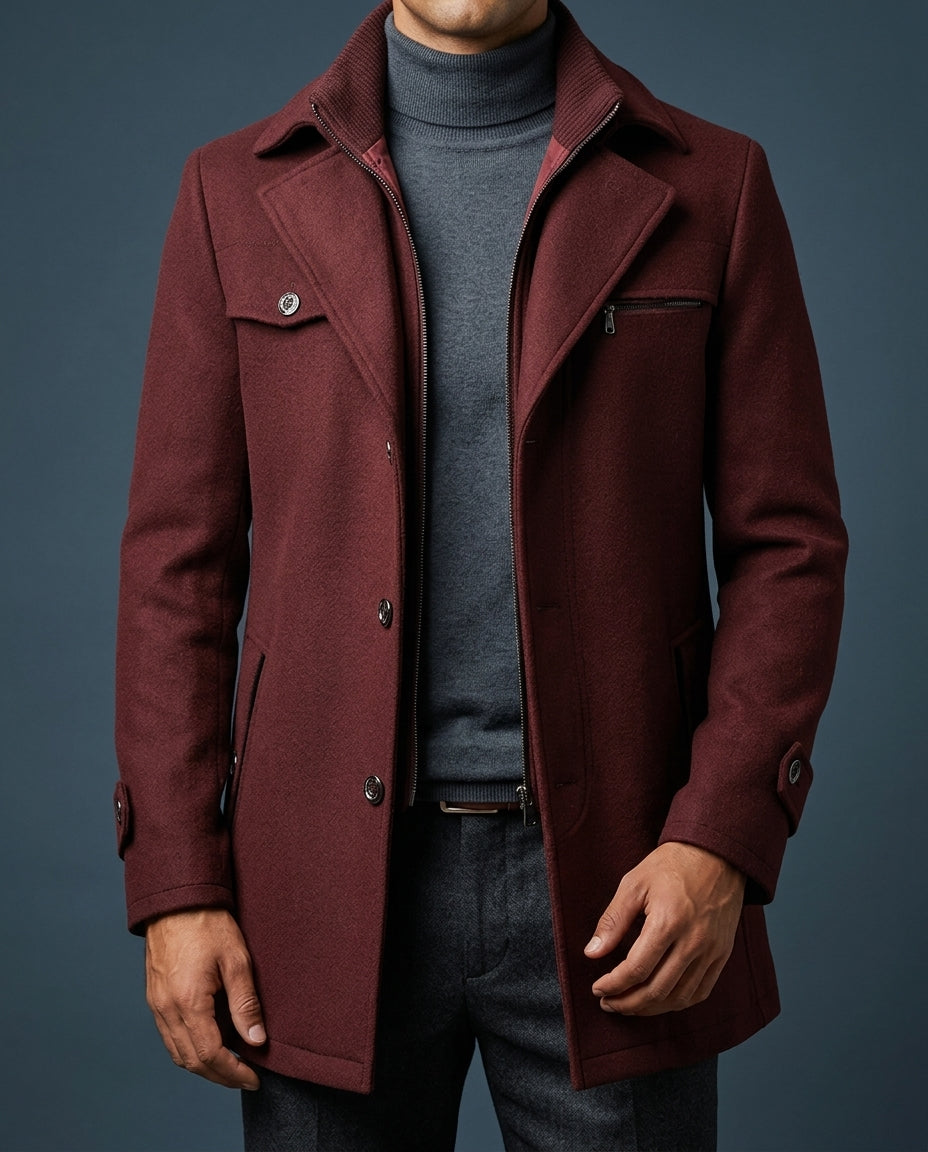 Sterling Men's Wool Blend Overcoat