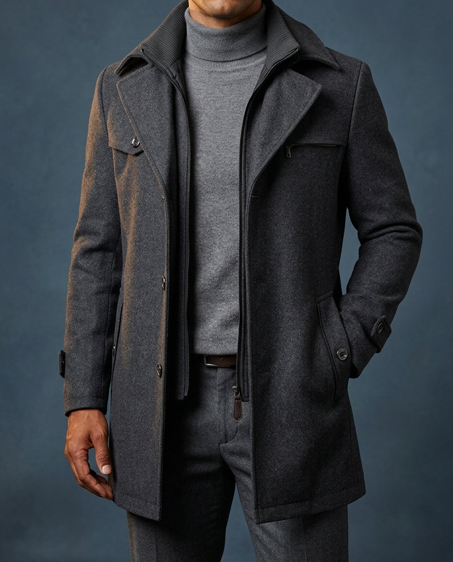 Sterling Men's Wool Blend Overcoat