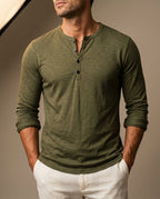 Weston Men's Cotton Long Sleeve Henley