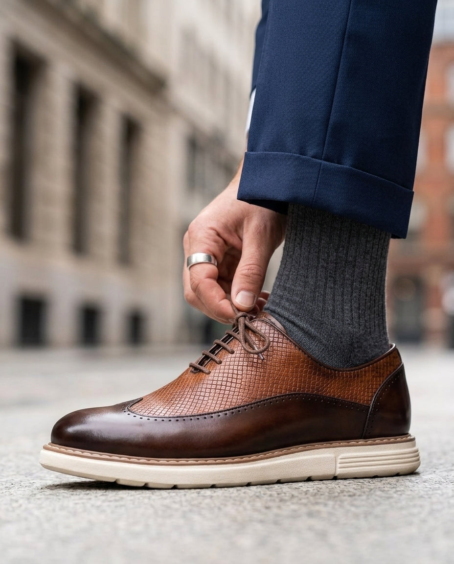 Barrett Men's Leather Wingtip Dress Sneakers