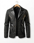 Bradford Men's Houndstooth Leather Jacket