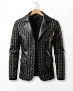 Bradford Men's Houndstooth Leather Jacket